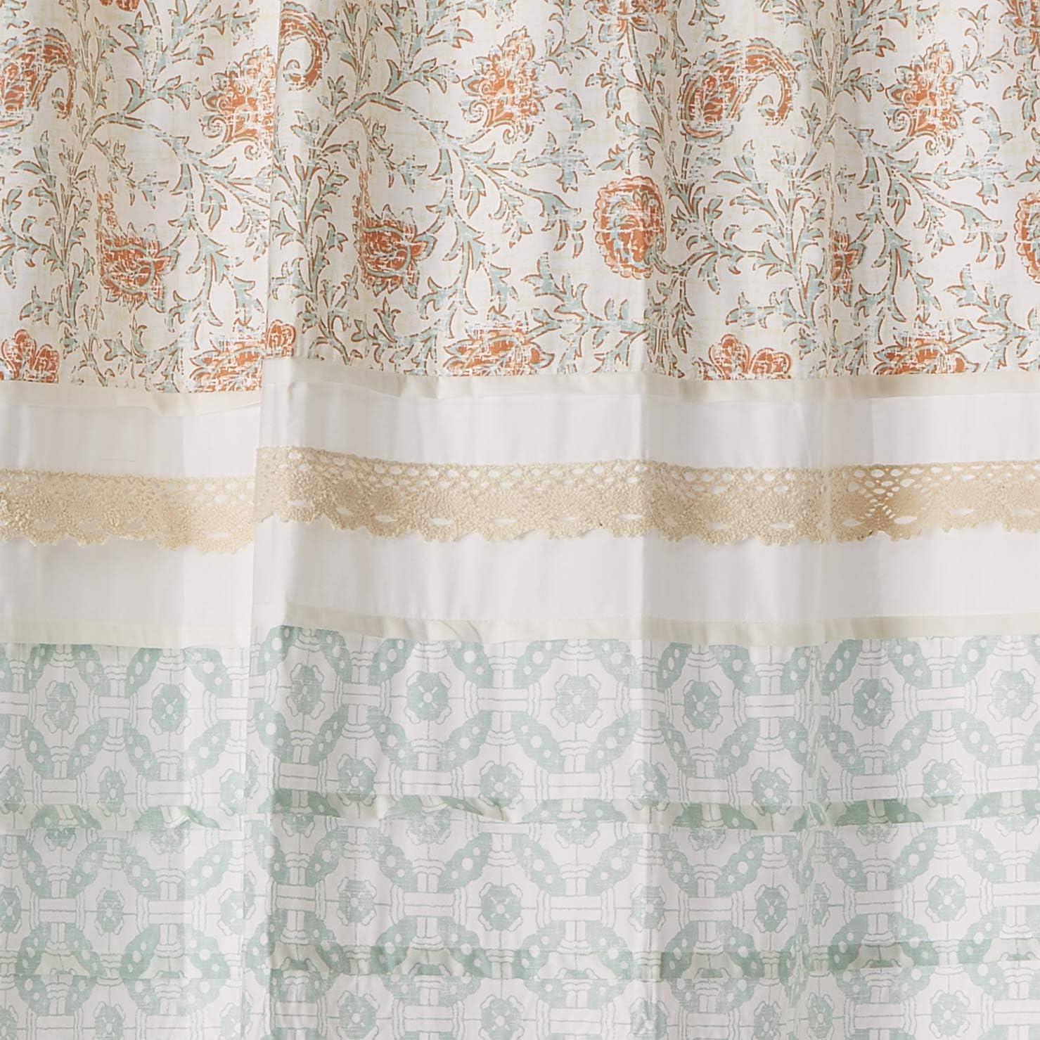 imageDawn Modern Cotton Fabric Shower Curtain CottageCountry Print Design Shower Curtains for Bathroom 72 X 72 BlueCoral