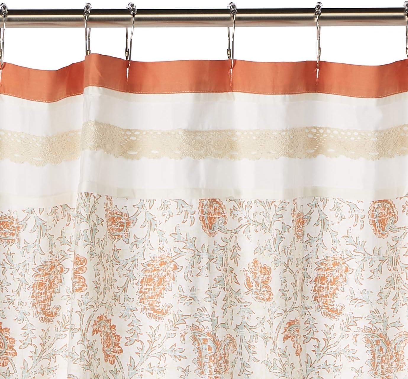 imageDawn Modern Cotton Fabric Shower Curtain CottageCountry Print Design Shower Curtains for Bathroom 72 X 72 BlueCoral