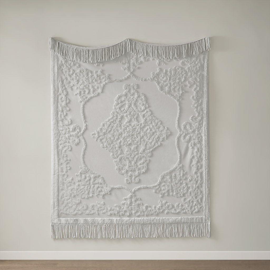 imageMadison Park 100 Cotton Tufted Chenille Design With Fringe Tassel Luxury Elegant Chic Lightweight Breathable Cover Luxe Cottage Room Dcor Summer Blanket 50quot x 60quot BlushGrey