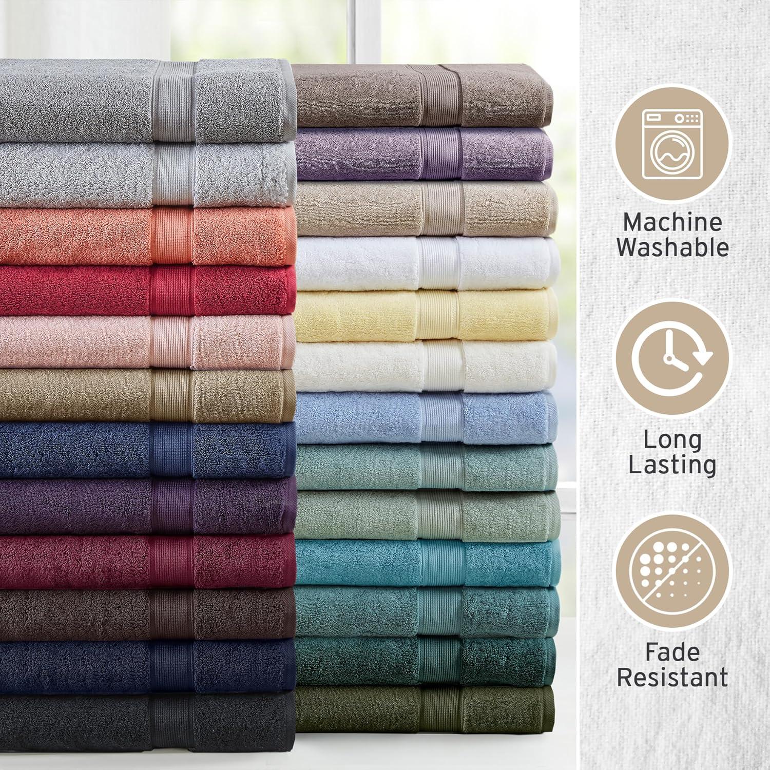 imageMadison Park 800GSM Bathroom Towel Set of 8 100 Cotton Bath Towel Set for Bathroom Luxurious Highly Absorbent 2 Bath Towels 2 Hand Towels 4 Washcloths Quick Dry Spa Quality SeafoamTaupe