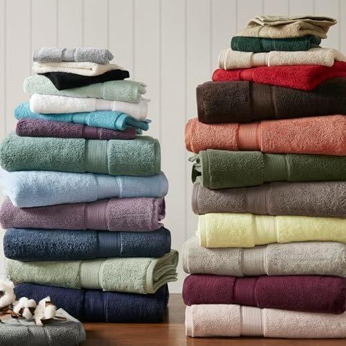 imageMadison Park 800GSM Bathroom Towel Set of 8 100 Cotton Bath Towel Set for Bathroom Luxurious Highly Absorbent 2 Bath Towels 2 Hand Towels 4 Washcloths Quick Dry Spa Quality SeafoamLight Purple