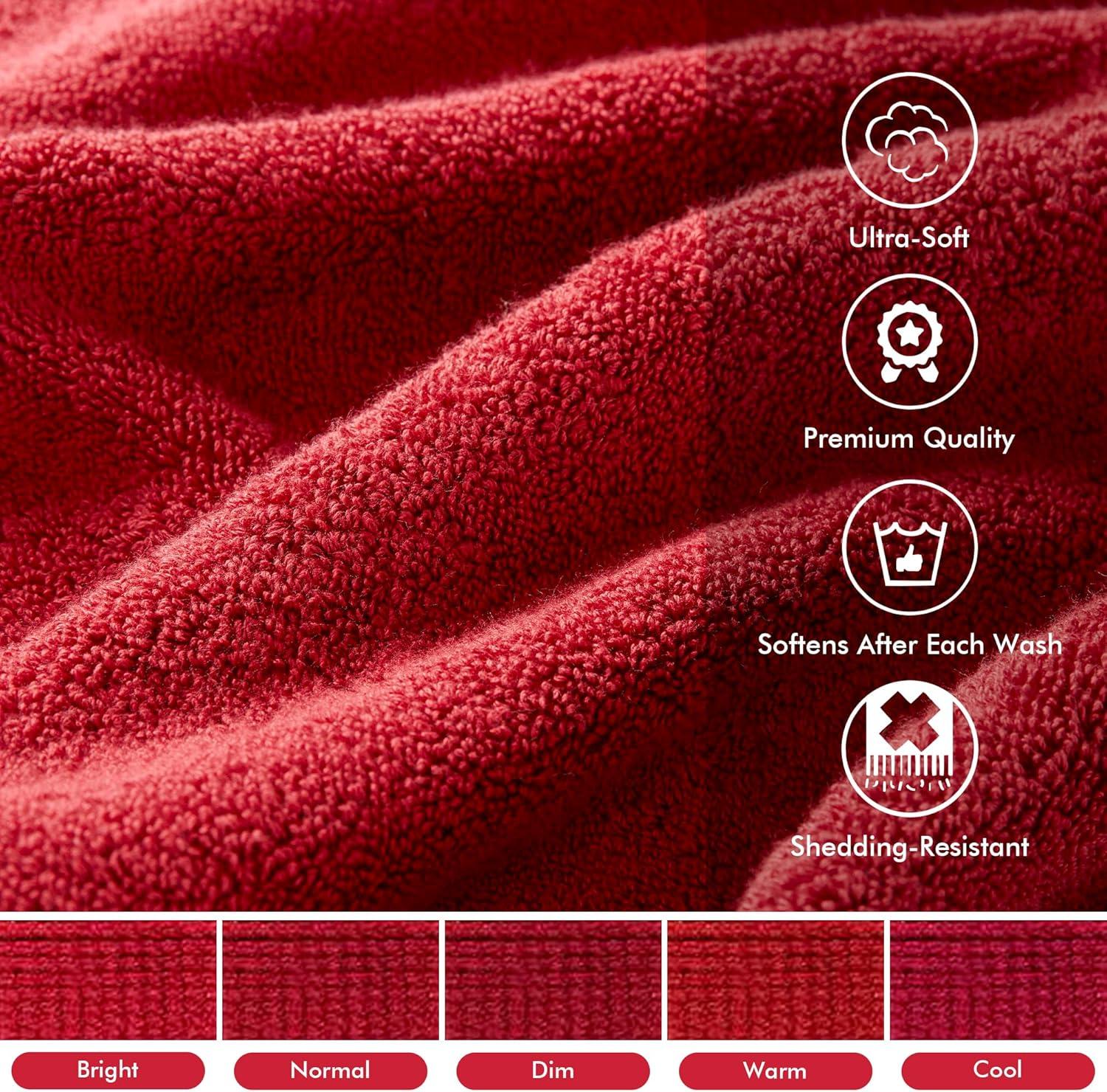 imageMadison Park 800GSM Bathroom Towel Set of 8 100 Cotton Bath Towel Set for Bathroom Luxurious Highly Absorbent 2 Bath Towels 2 Hand Towels 4 Washcloths Quick Dry Spa Quality SeafoamBright Red
