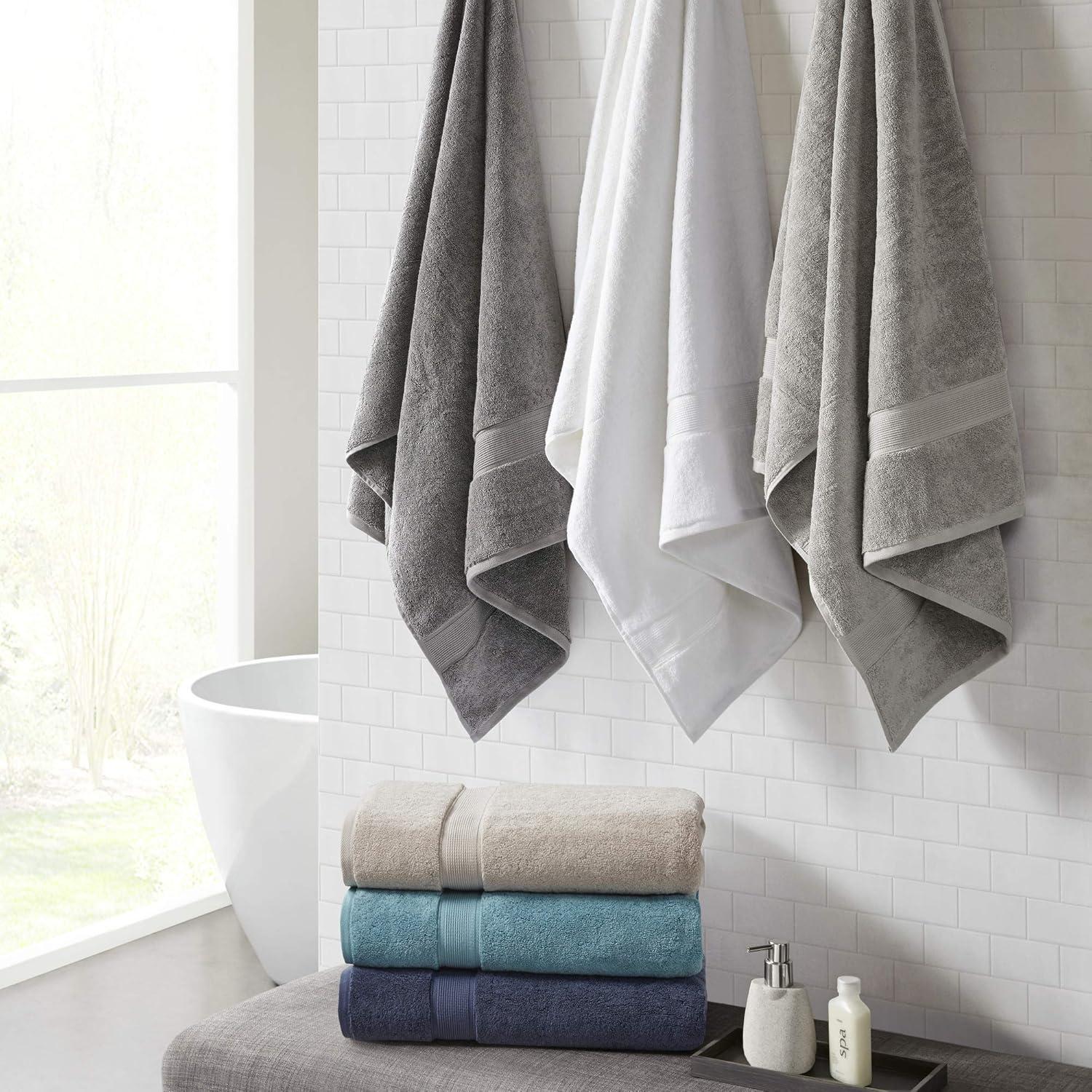 imageMadison Park 800GSM Bathroom Towel Set of 8 100 Cotton Bath Towel Set for Bathroom Luxurious Highly Absorbent 2 Bath Towels 2 Hand Towels 4 Washcloths Quick Dry Spa Quality SeafoamGrey
