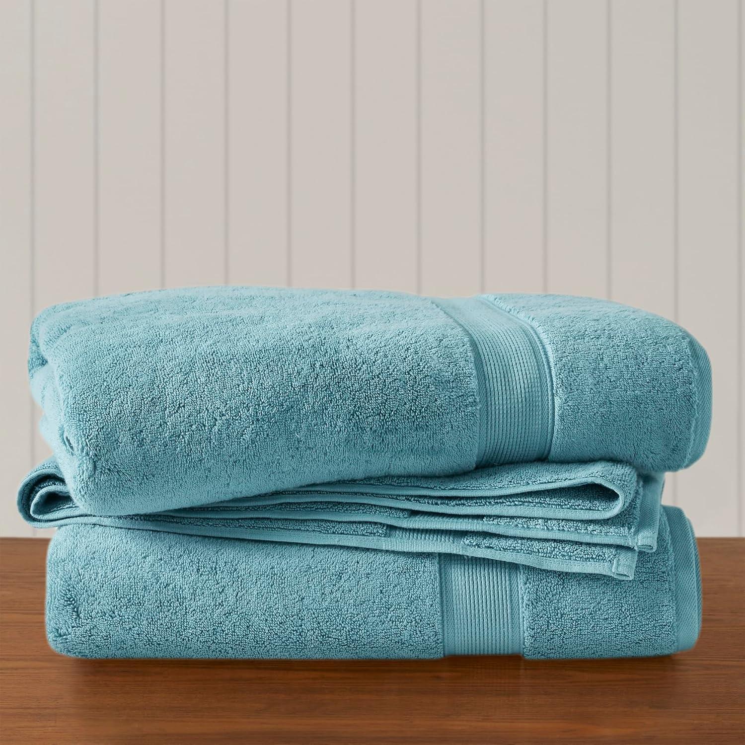 imageMadison Park 800GSM Bathroom Towel Set of 8 100 Cotton Bath Towel Set for Bathroom Luxurious Highly Absorbent 2 Bath Towels 2 Hand Towels 4 Washcloths Quick Dry Spa Quality SeafoamAqua