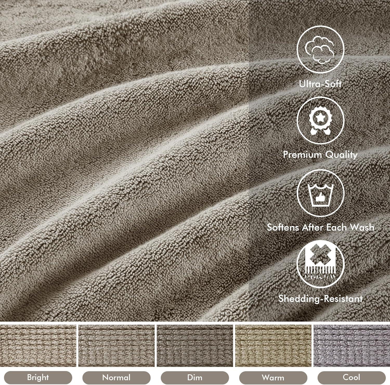 imageMadison Park 800GSM Bathroom Towel Set of 8 100 Cotton Bath Towel Set for Bathroom Luxurious Highly Absorbent 2 Bath Towels 2 Hand Towels 4 Washcloths Quick Dry Spa Quality SeafoamTaupe