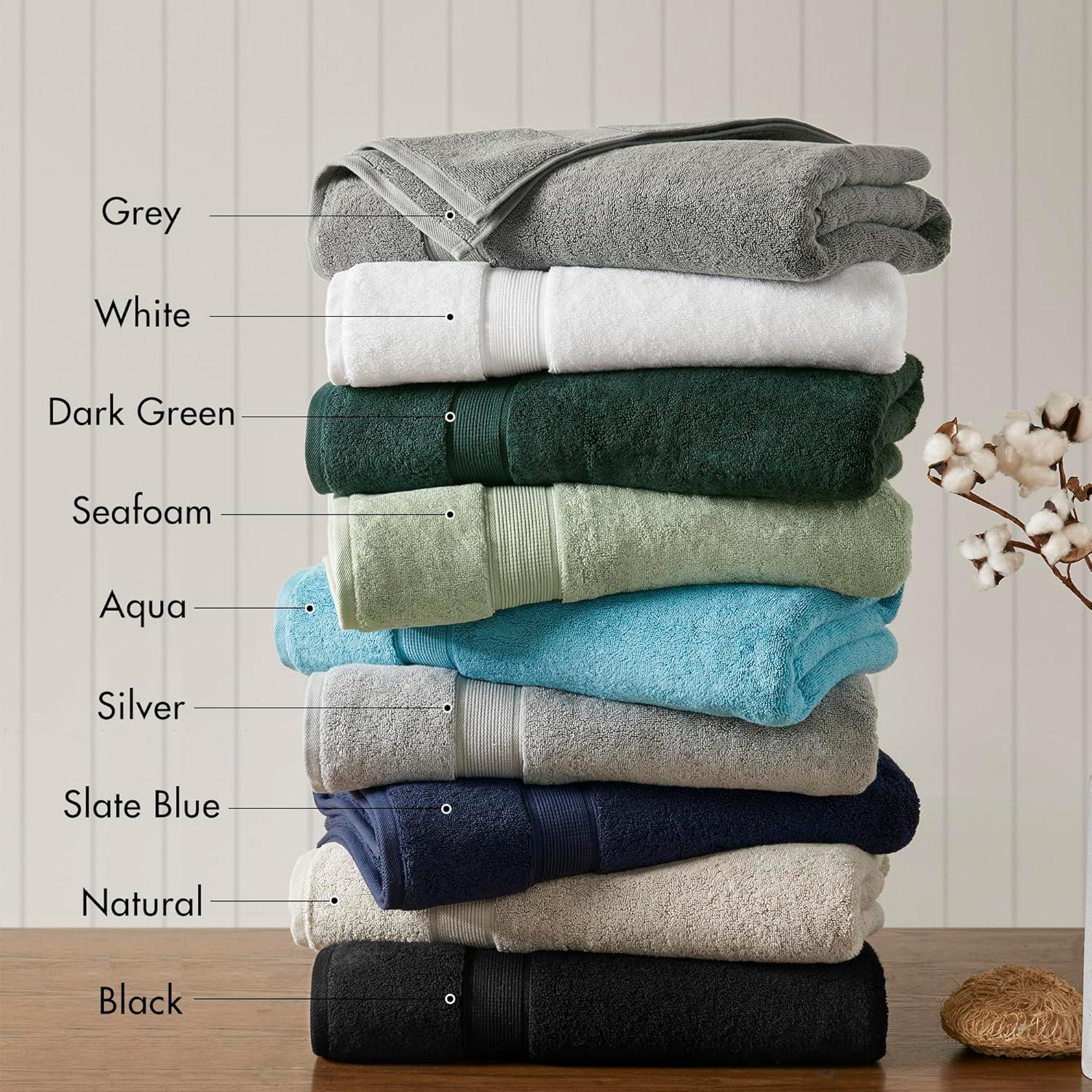 imageMadison Park 800GSM Bathroom Towel Set of 8 100 Cotton Bath Towel Set for Bathroom Luxurious Highly Absorbent 2 Bath Towels 2 Hand Towels 4 Washcloths Quick Dry Spa Quality SeafoamAqua