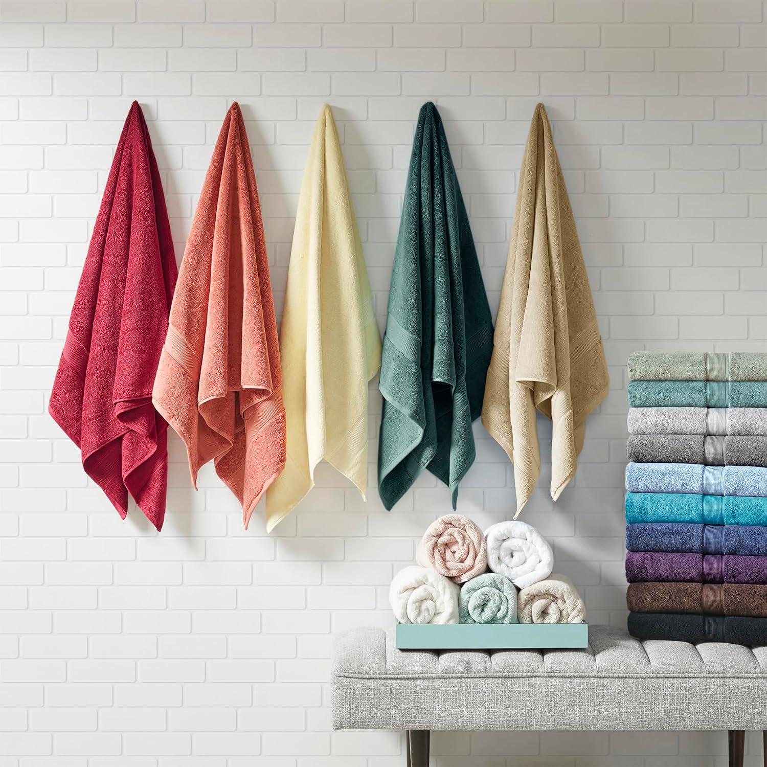 imageMadison Park 800GSM Bathroom Towel Set of 8 100 Cotton Bath Towel Set for Bathroom Luxurious Highly Absorbent 2 Bath Towels 2 Hand Towels 4 Washcloths Quick Dry Spa Quality SeafoamGrey