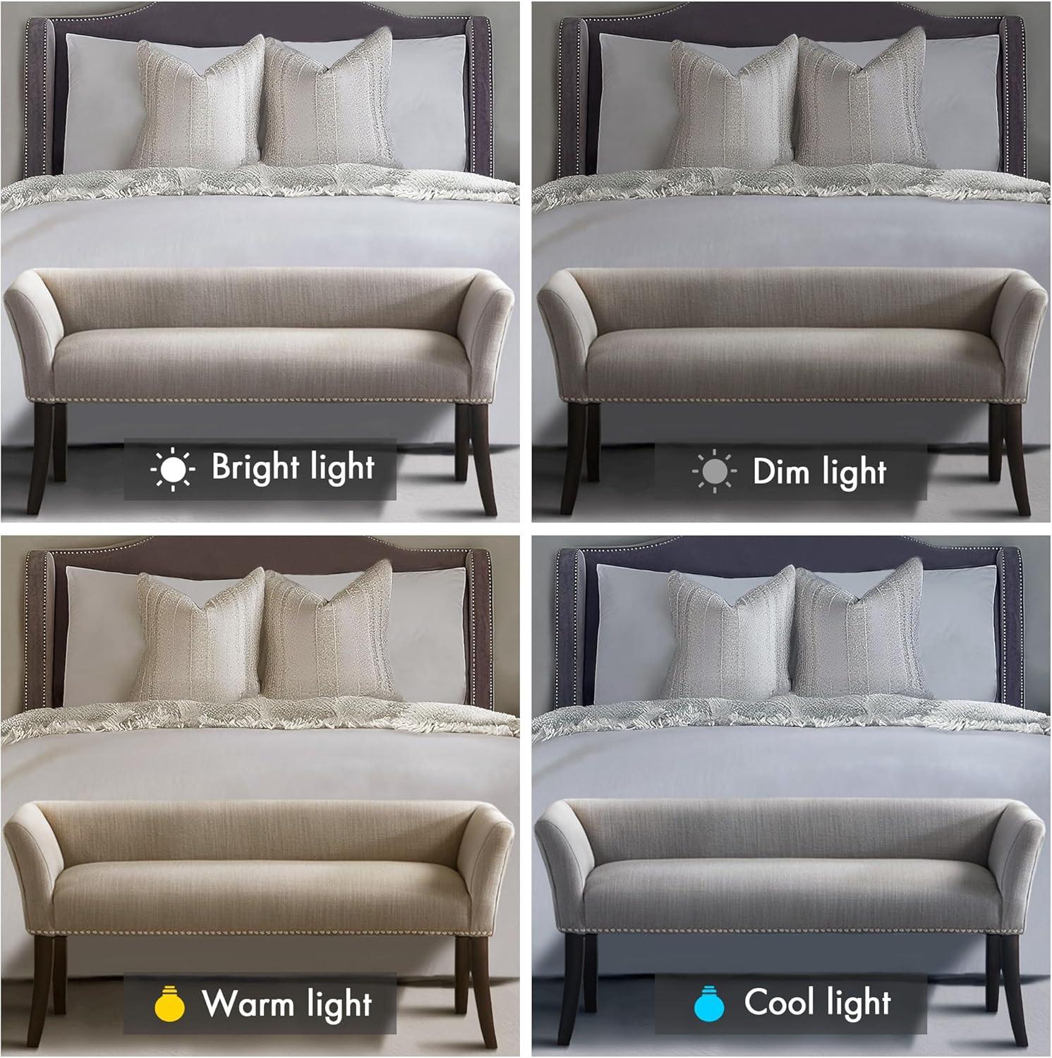 imageMadison Park Accent Bench Upholstered with Nailhead Trim ampamp Padded Seat Entryway Bench Small End of Bed Bench with Back 495quot W x 1925quot D x 23quot H TanGrey