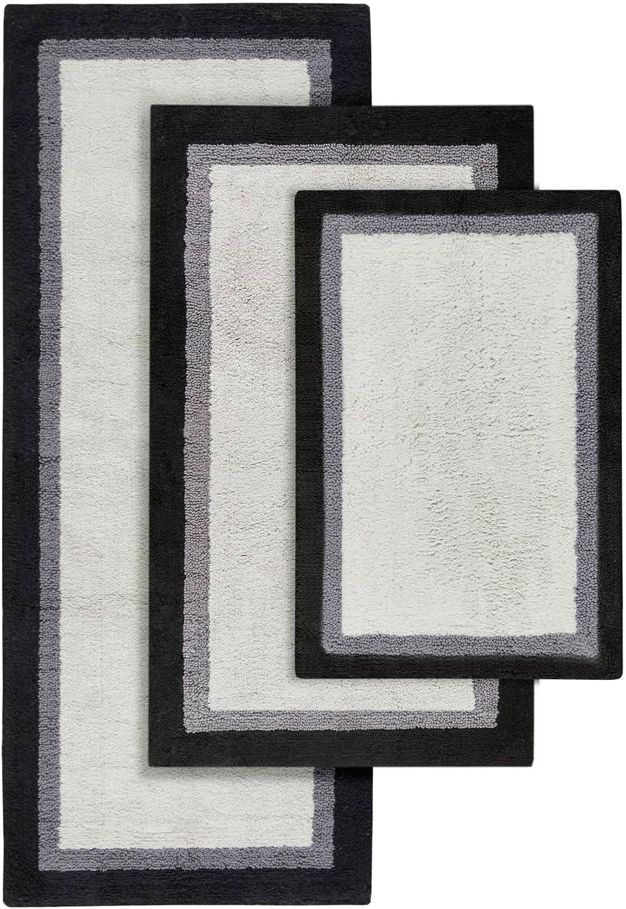 imageMadison Park Amherst Bathroom Rugs Room Dcor 100 Cotton Tufted Ultra Soft NonSlip Absorbent Quick Dry Bathtub Mats 20x30 BrownBlueBlack