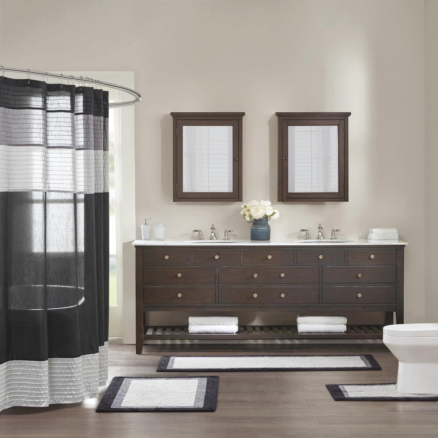 imageMadison Park Amherst Bathroom Rugs Room Dcor 100 Cotton Tufted Ultra Soft NonSlip Absorbent Quick Dry Bathtub Mats 20x30 BrownBlueBlack