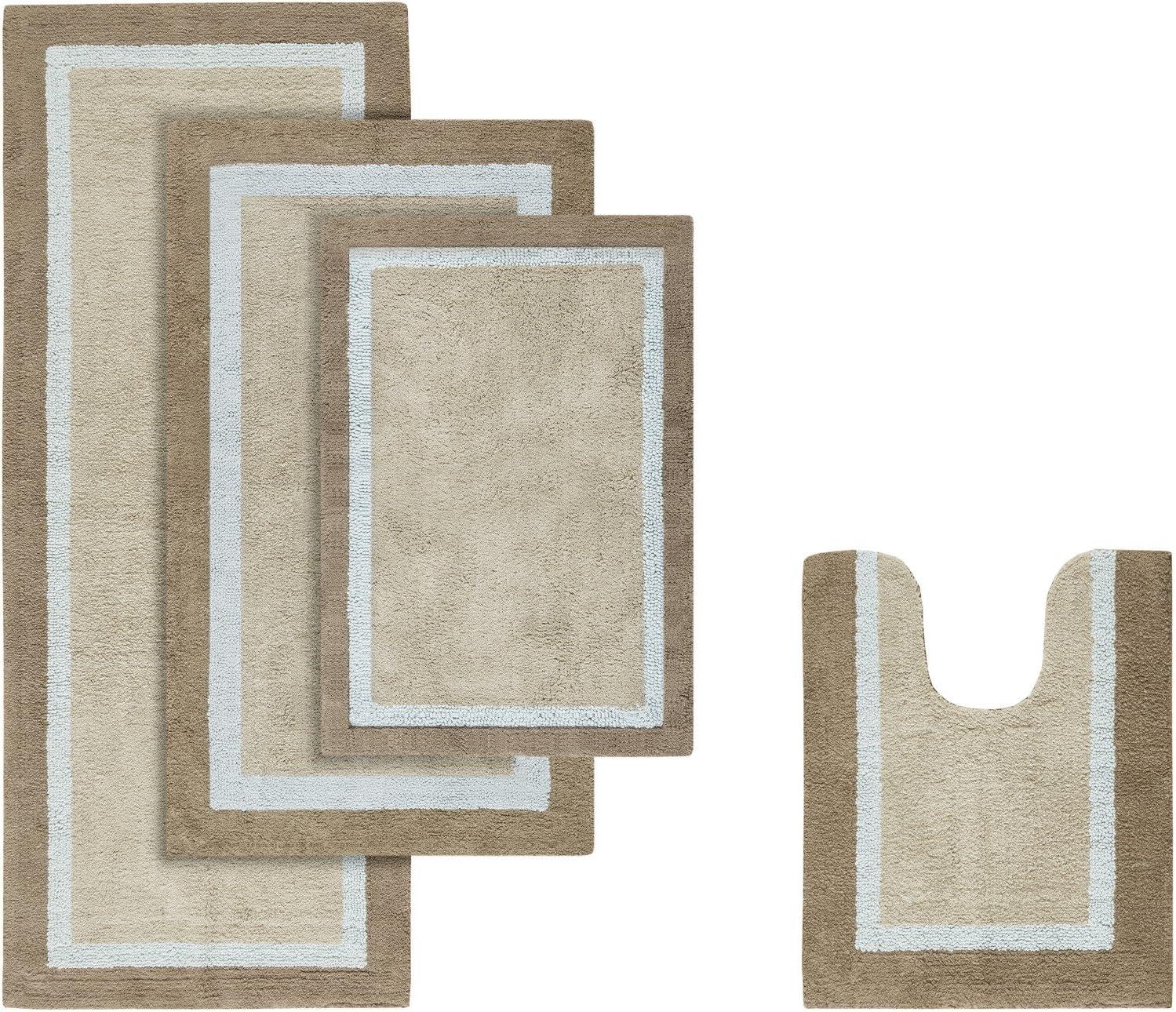 imageMadison Park Amherst Bathroom Rugs Room Dcor 100 Cotton Tufted Ultra Soft NonSlip Absorbent Quick Dry Bathtub Mats 20x30 BrownBlueBrownBlue