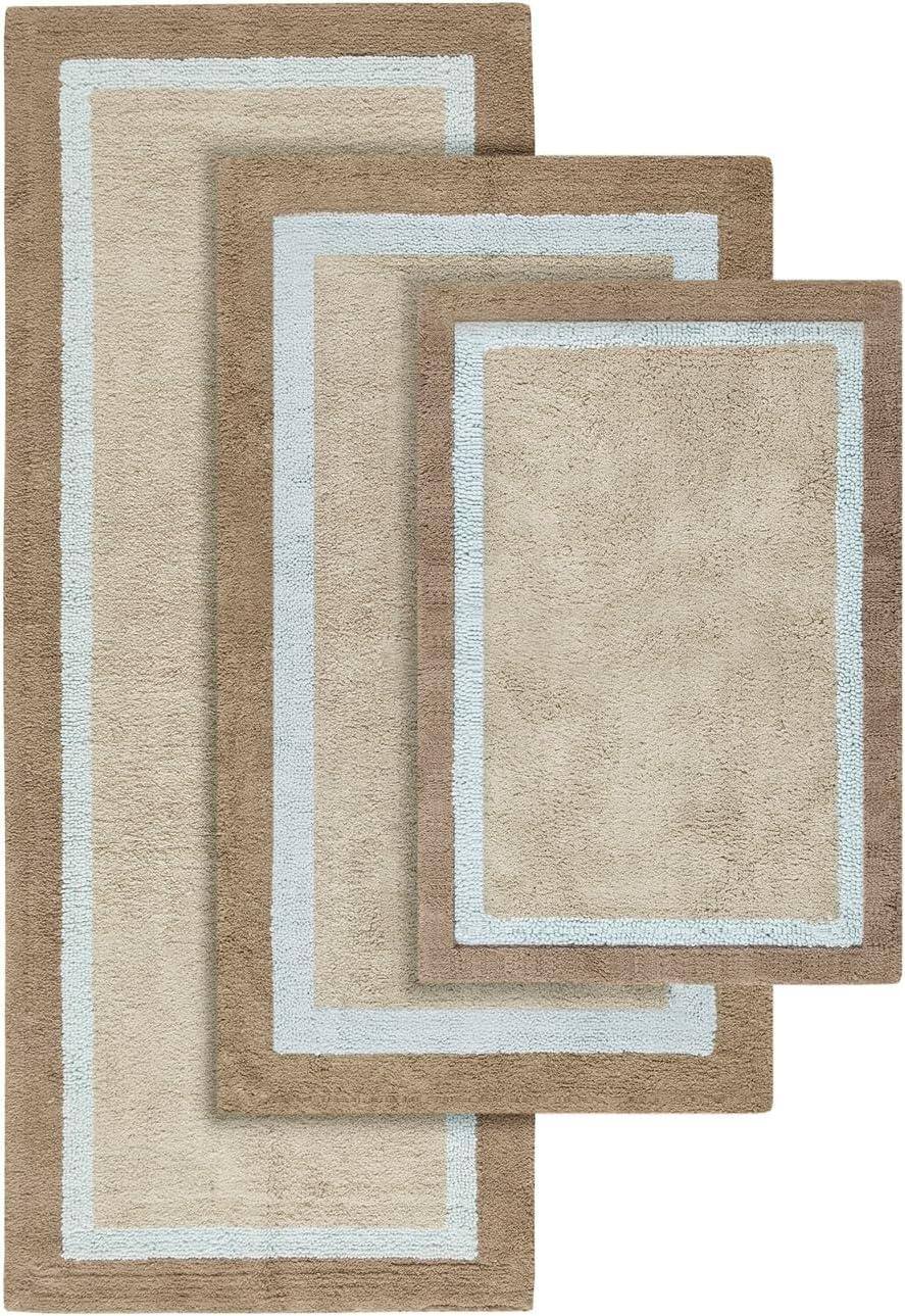 imageMadison Park Amherst Bathroom Rugs Room Dcor 100 Cotton Tufted Ultra Soft NonSlip Absorbent Quick Dry Bathtub Mats 20x30 BrownBlueBrownBlue
