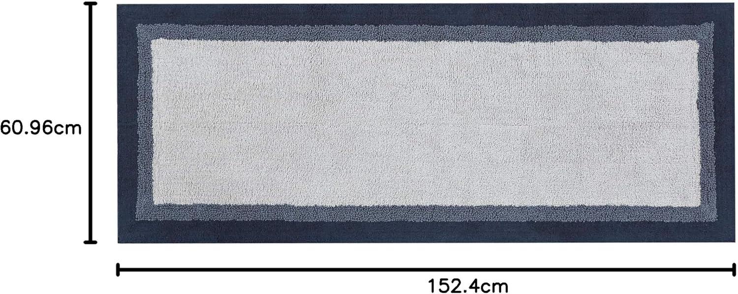 imageMadison Park Amherst Bathroom Rugs Room Dcor 100 Cotton Tufted Ultra Soft NonSlip Absorbent Quick Dry Bathtub Mats 20x30 BrownBlueNavy