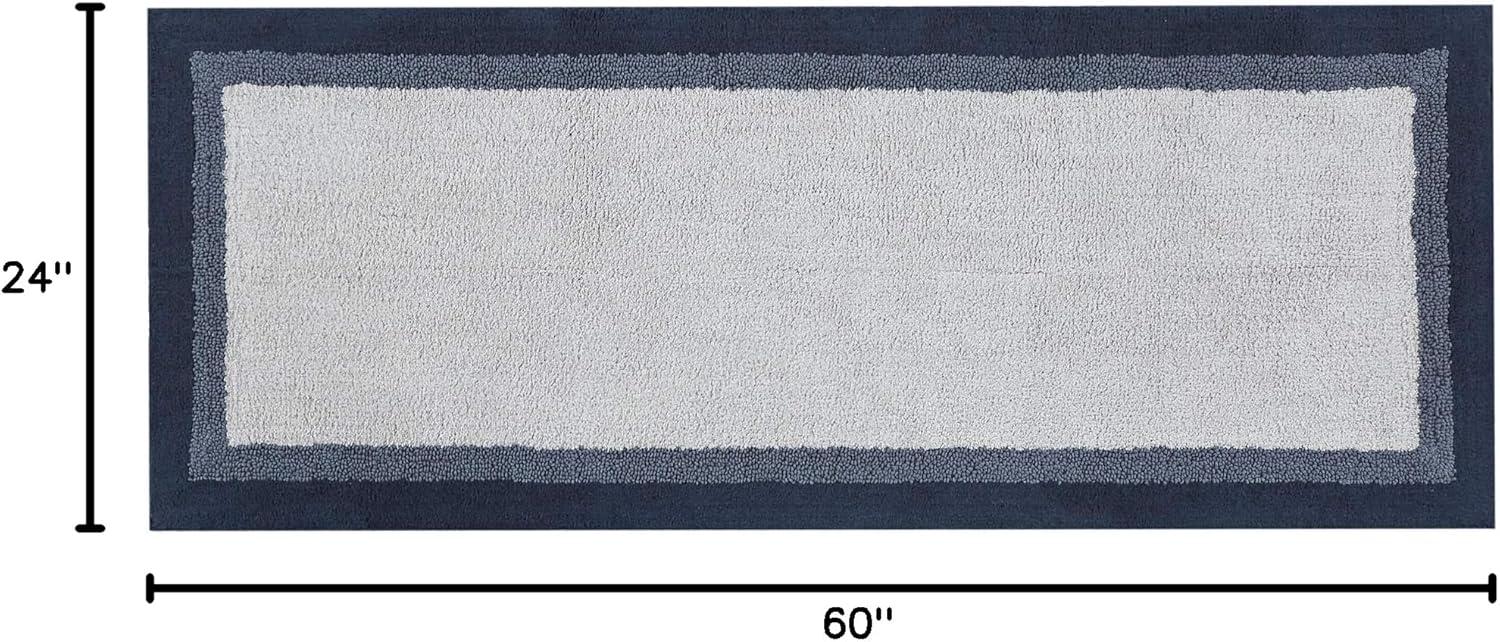 imageMadison Park Amherst Bathroom Rugs Room Dcor 100 Cotton Tufted Ultra Soft NonSlip Absorbent Quick Dry Bathtub Mats 20x30 BrownBlueNavy