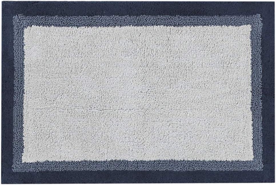 imageMadison Park Amherst Bathroom Rugs Room Dcor 100 Cotton Tufted Ultra Soft NonSlip Absorbent Quick Dry Bathtub Mats 20x30 BrownBlueNavy