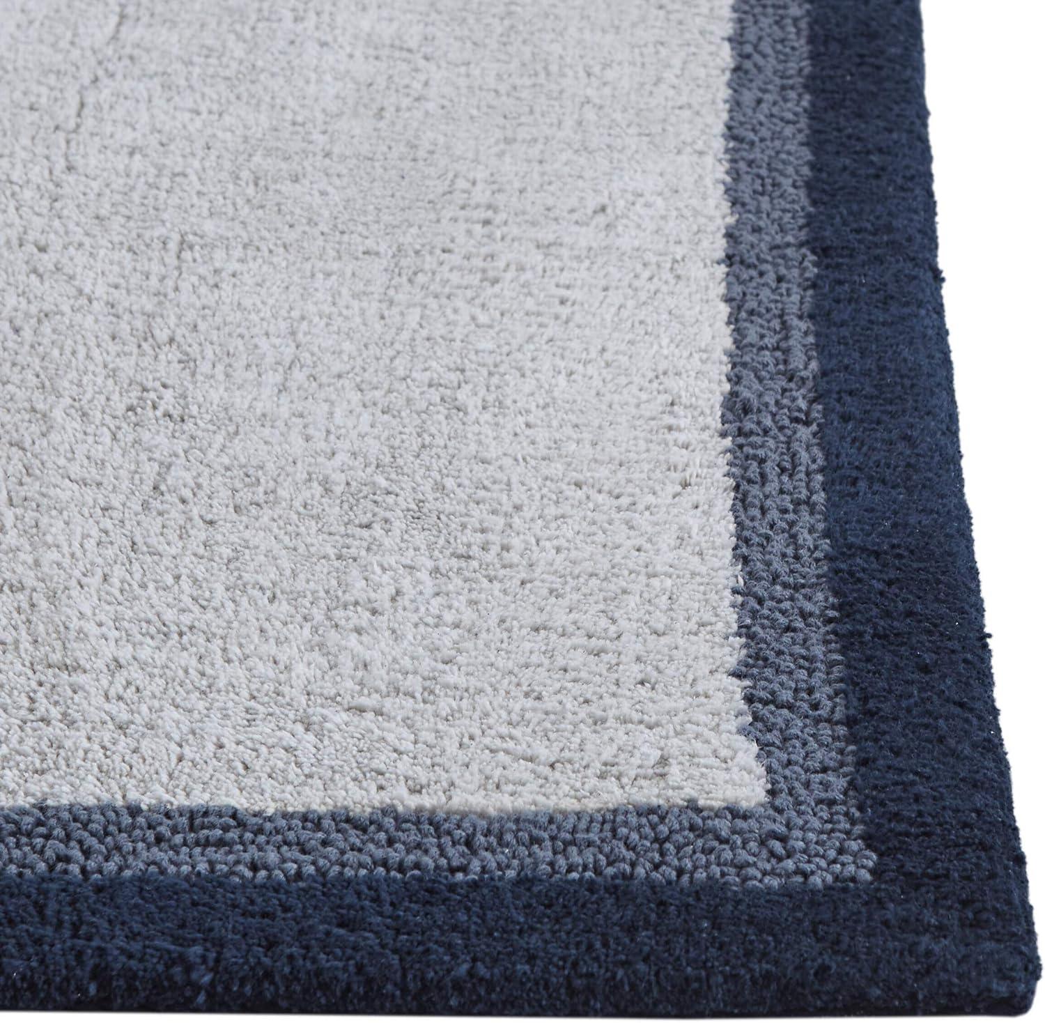 imageMadison Park Amherst Bathroom Rugs Room Dcor 100 Cotton Tufted Ultra Soft NonSlip Absorbent Quick Dry Bathtub Mats 20x30 BrownBlueNavy
