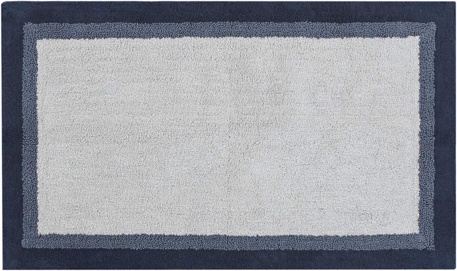 imageMadison Park Amherst Bathroom Rugs Room Dcor 100 Cotton Tufted Ultra Soft NonSlip Absorbent Quick Dry Bathtub Mats 20x30 BrownBlueNavy