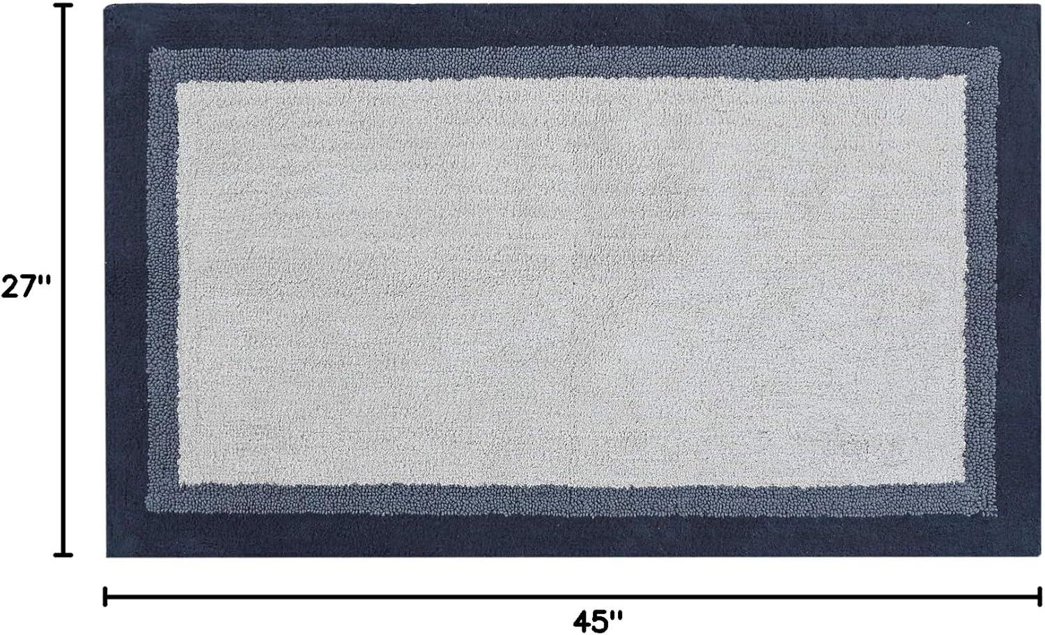 imageMadison Park Amherst Bathroom Rugs Room Dcor 100 Cotton Tufted Ultra Soft NonSlip Absorbent Quick Dry Bathtub Mats 20x30 BrownBlueNavy