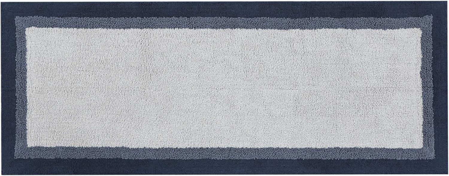 imageMadison Park Amherst Bathroom Rugs Room Dcor 100 Cotton Tufted Ultra Soft NonSlip Absorbent Quick Dry Bathtub Mats 20x30 BrownBlueNavy