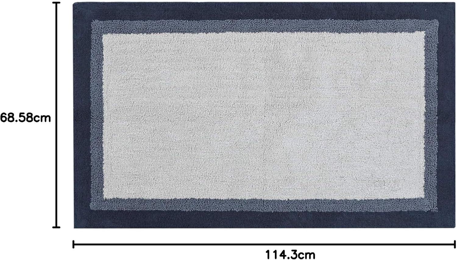 imageMadison Park Amherst Bathroom Rugs Room Dcor 100 Cotton Tufted Ultra Soft NonSlip Absorbent Quick Dry Bathtub Mats 20x30 BrownBlueNavy