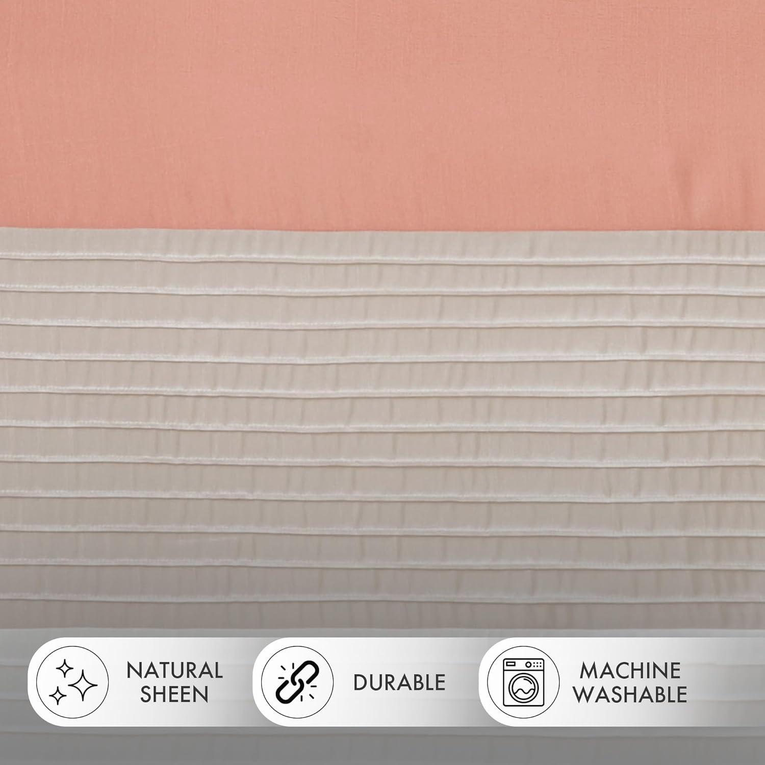 imageMadison Park Amherst Single Panel Faux Silk Rod Pocket Curtain With Privacy Lining for Living Room Window Drapes for Bedroom and Dorm 50x18 BlackCoral