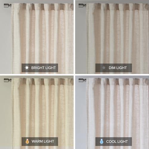 imageMadison Park Anaheim Cabin Plaid Curtain Window Thermal Insulated Fleece Lining Living Room Decor Room Darkening Drape for Bedroom 1Single Panel Pack 50quot x 84quot Rod Pocket NaturalRod Pocket Solid Natural