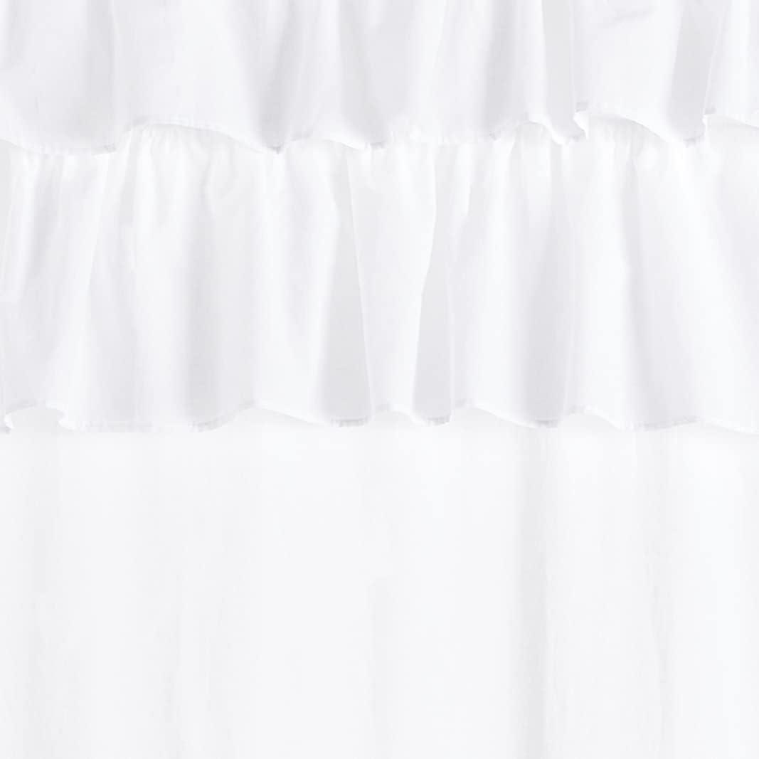 imageMadison Park Anna Oversized Ruffle Rod Pocket Valance Classic Vintage Cotton Valances for Window 50X18quot White50W x 63L Pack of 1