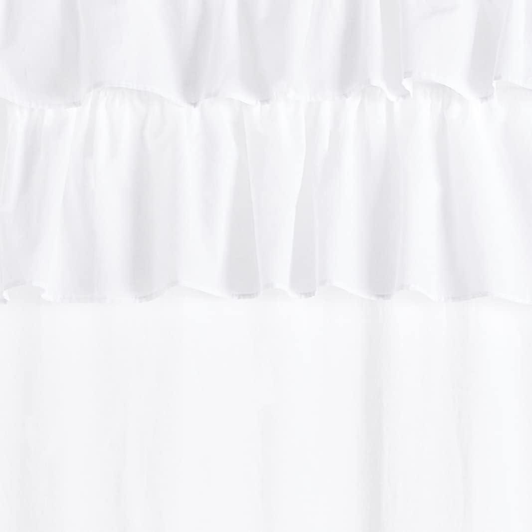 imageMadison Park Anna Oversized Ruffle Rod Pocket Valance Classic Vintage Cotton Valances for Window 50X18quot White50W x 84L Pack of 1