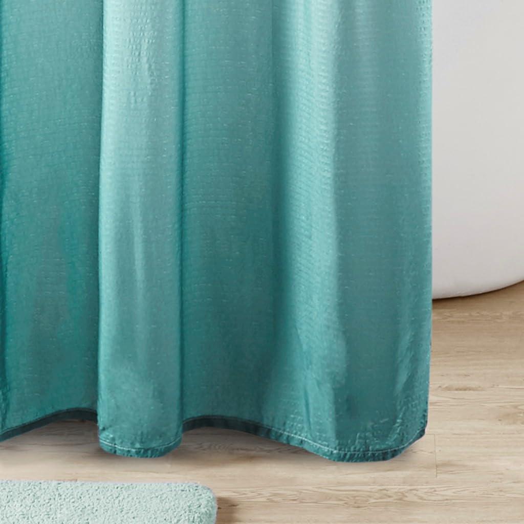 imageMadison Park Ara Shower Curtain Seersucker Design Ombre Print Modern Bathroom Decor Machine Washable Fabric Privacy Screen 72x72 TaupeAqua