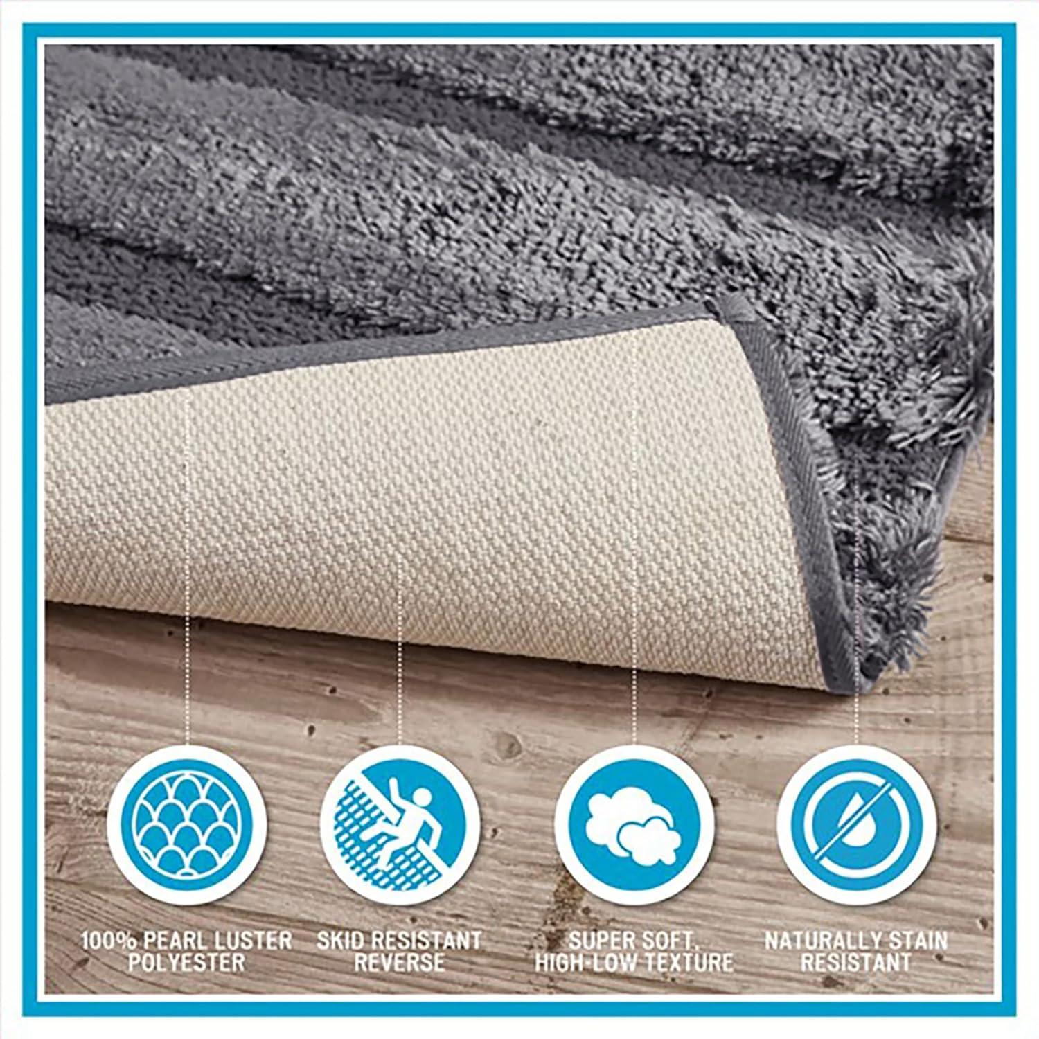 imageMadison Park Bath Rug Tufted Pearl Channel Bathroom Rug Soft Plush ampamp Absorbent Bath Matt for Bathroom Rubber Back NonSlip Thick Hotel Quality ampamp Machine Washable 24quot W x 58quot L Black 1 PieceSeafoam