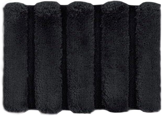 imageMadison Park Bath Rug Tufted Pearl Channel Bathroom Rug Soft Plush ampamp Absorbent Bath Matt for Bathroom Rubber Back NonSlip Thick Hotel Quality ampamp Machine Washable 24quot W x 58quot L Black 1 PieceBlack