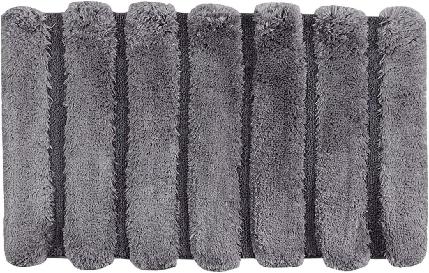 imageMadison Park Bath Rug Tufted Pearl Channel Bathroom Rug Soft Plush ampamp Absorbent Bath Matt for Bathroom Rubber Back NonSlip Thick Hotel Quality ampamp Machine Washable 24quot W x 58quot L Black 1 PieceGrey