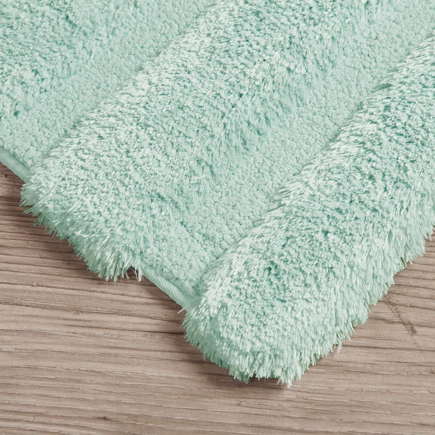 imageMadison Park Bath Rug Tufted Pearl Channel Bathroom Rug Soft Plush ampamp Absorbent Bath Matt for Bathroom Rubber Back NonSlip Thick Hotel Quality ampamp Machine Washable 24quot W x 58quot L Black 1 PieceSeafoam