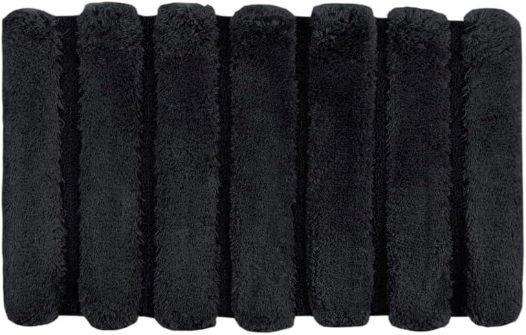 imageMadison Park Bath Rug Tufted Pearl Channel Bathroom Rug Soft Plush ampamp Absorbent Bath Matt for Bathroom Rubber Back NonSlip Thick Hotel Quality ampamp Machine Washable 24quot W x 58quot L Black 1 PieceBlack