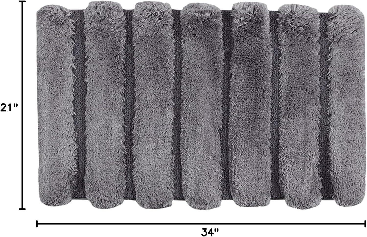 imageMadison Park Bath Rug Tufted Pearl Channel Bathroom Rug Soft Plush ampamp Absorbent Bath Matt for Bathroom Rubber Back NonSlip Thick Hotel Quality ampamp Machine Washable 24quot W x 58quot L Black 1 PieceGrey