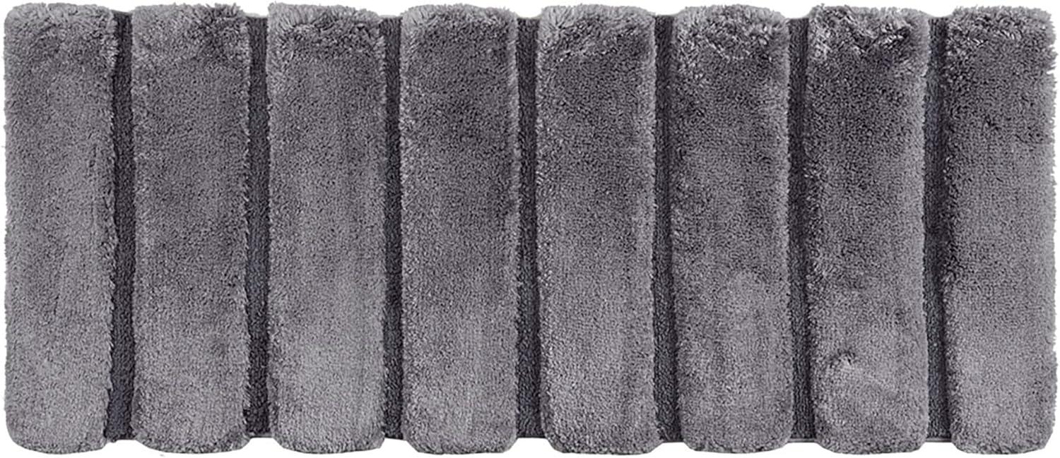 imageMadison Park Bath Rug Tufted Pearl Channel Bathroom Rug Soft Plush ampamp Absorbent Bath Matt for Bathroom Rubber Back NonSlip Thick Hotel Quality ampamp Machine Washable 24quot W x 58quot L Black 1 PieceGrey