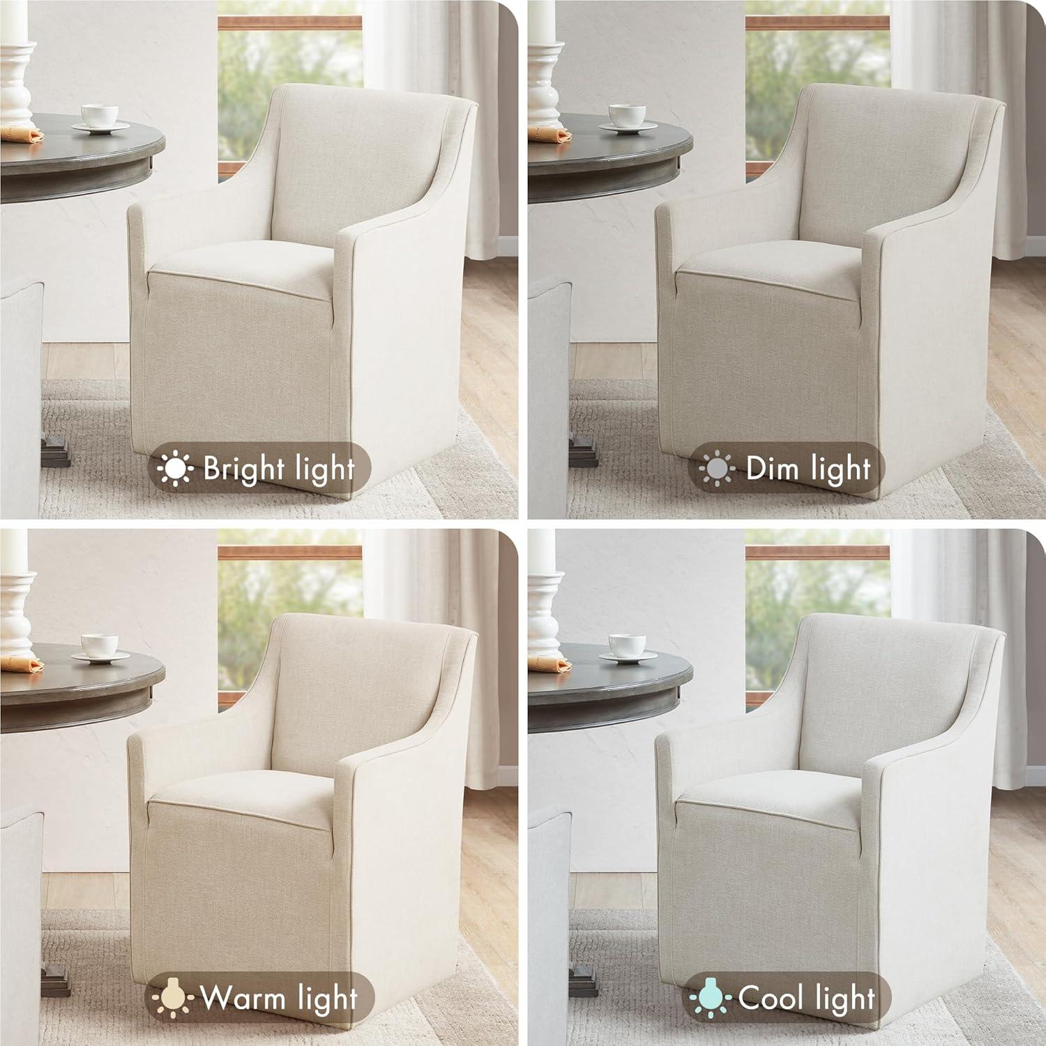 imageMadison Park Charlotte Dining Chair with Hidden Casters Accent Chair 20quot Thick Seat Cushion Upholstered Padded Modern Farmhouse Dining Chair Side Chair Fully Assembled Chair 34quot H GreyCream