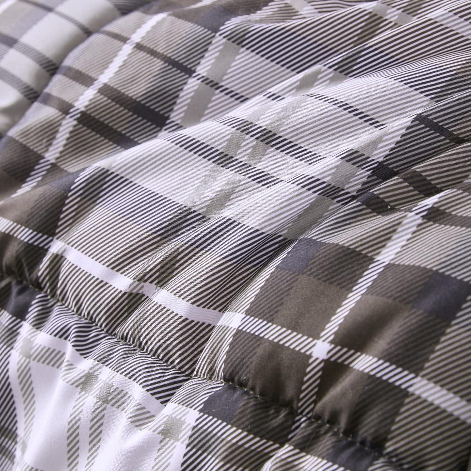 imageMadison Park Comfort Classics Larkspur Reversible Down Alternative 3M Scotchgard Comforter Mini Set FullQueen RedBlackBrown