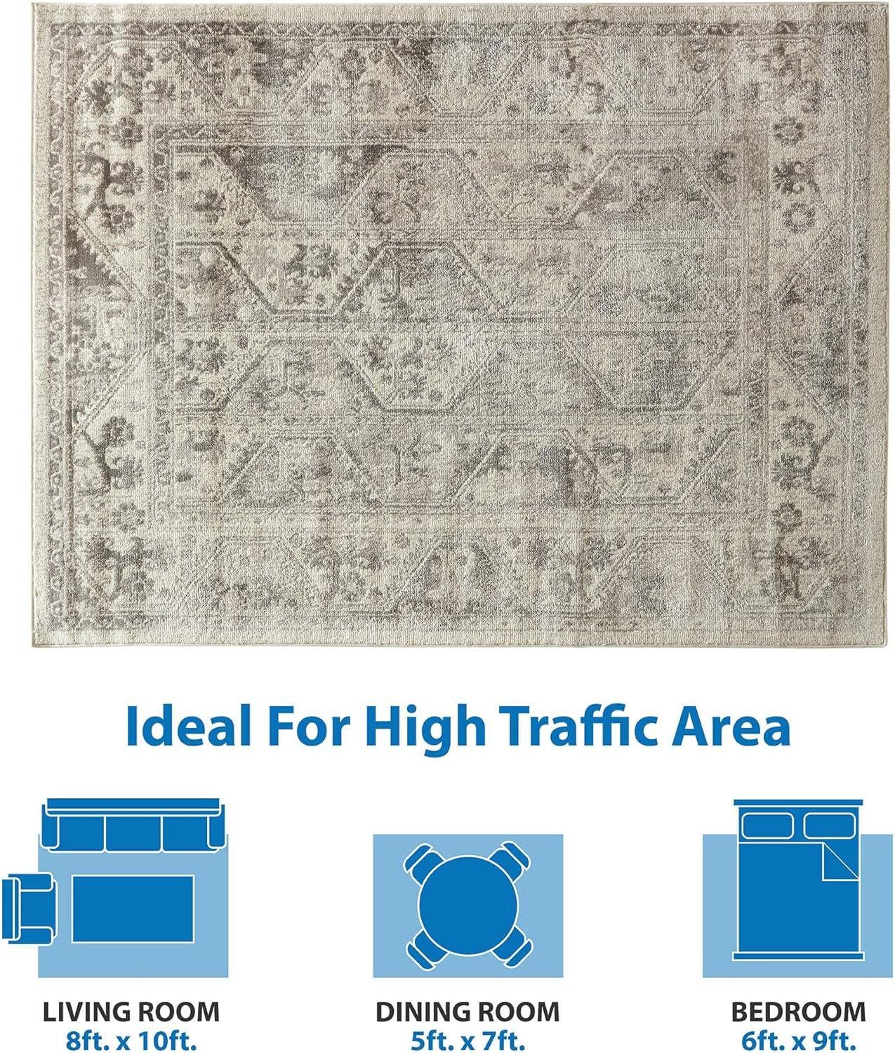 imageMadison Park Dakota Vienna Woven Turkish Area Rugs for Living Room Indoor Dining Accent Modern Home Dcor Ultra Soft Floor Carpets for Dining Room 711quotW x 10L Distressed Tiled BeigeDakota BeigeCream