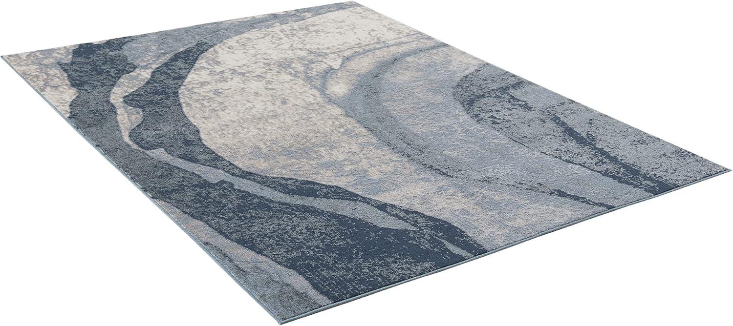 imageMadison Park Dakota Vienna Woven Turkish Area Rugs for Living Room Indoor Dining Accent Modern Home Dcor Ultra Soft Floor Carpets for Dining Room 711quotW x 10L Distressed Tiled BeigeGrace Blue