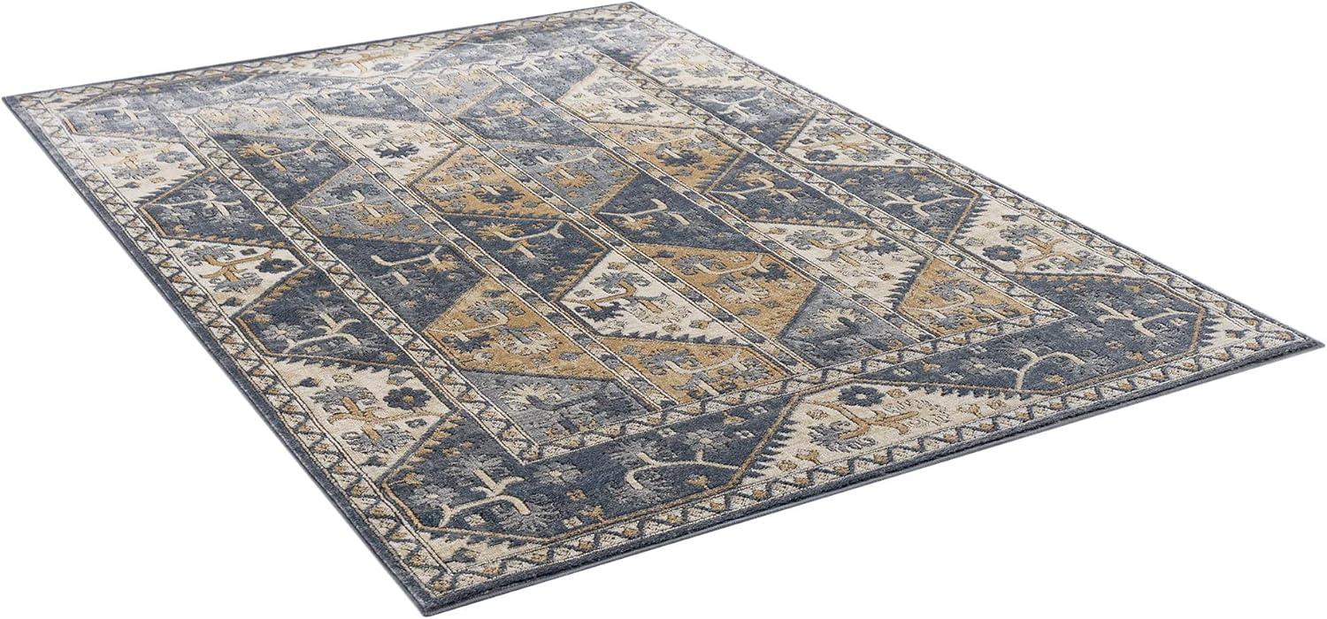 imageMadison Park Dakota Vienna Woven Turkish Area Rugs for Living Room Indoor Dining Accent Modern Home Dcor Ultra Soft Floor Carpets for Dining Room 711quotW x 10L Distressed Tiled BeigeDakota BlueCream