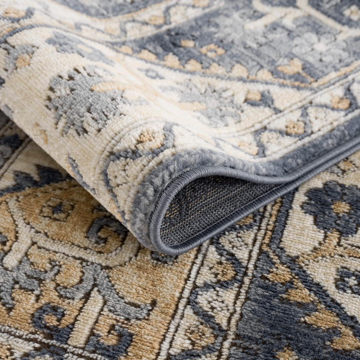 imageMadison Park Dakota Vienna Woven Turkish Area Rugs for Living Room Indoor Dining Accent Modern Home Dcor Ultra Soft Floor Carpets for Dining Room 711quotW x 10L Distressed Tiled BeigeDakota BlueCream