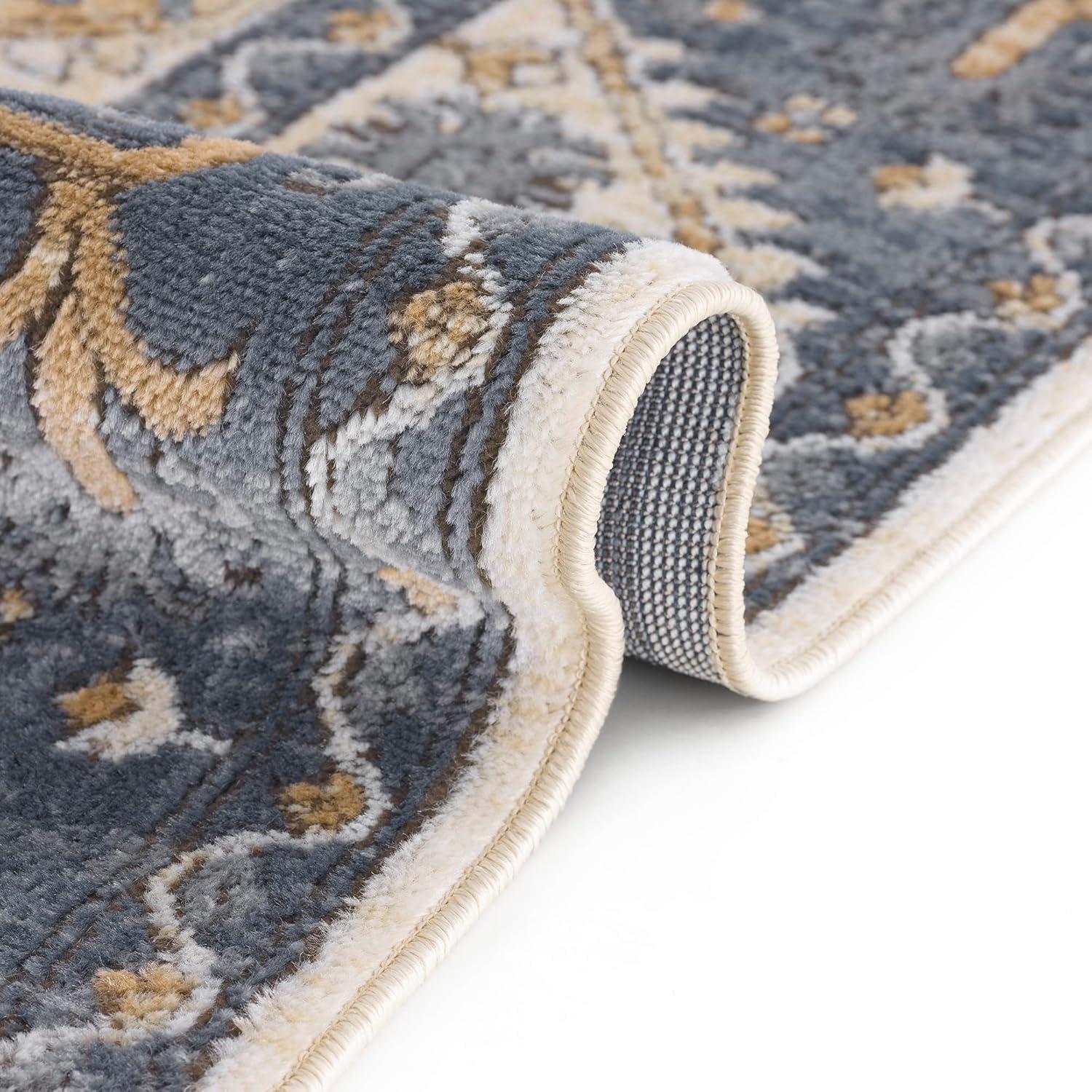 imageMadison Park Dakota Vienna Woven Turkish Area Rugs for Living Room Indoor Dining Accent Modern Home Dcor Ultra Soft Floor Carpets for Dining Room 711quotW x 10L Distressed Tiled BeigeDakota BlueCream