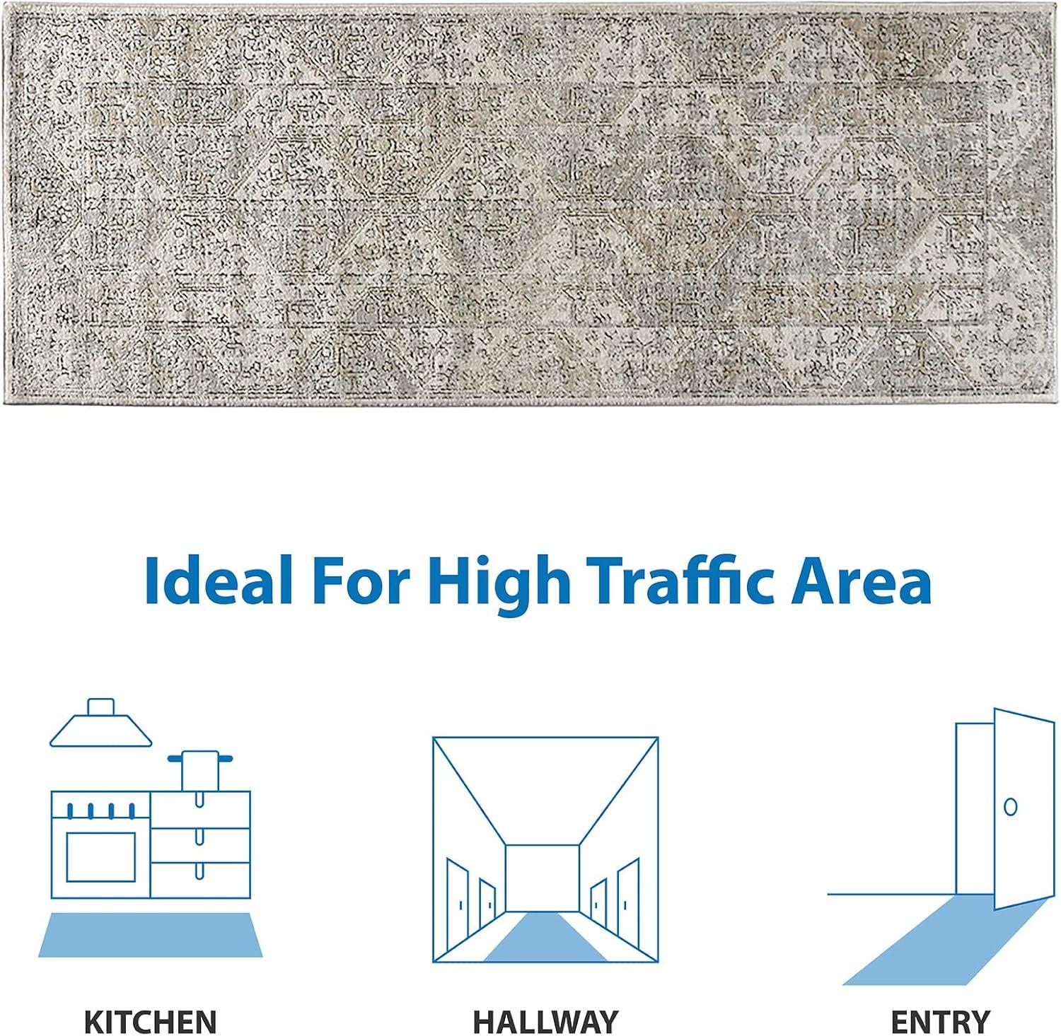 imageMadison Park Dakota Vienna Woven Turkish Area Rugs for Living Room Indoor Dining Accent Modern Home Dcor Ultra Soft Floor Carpets for Dining Room 711quotW x 10L Distressed Tiled BeigeDakota BeigeCream