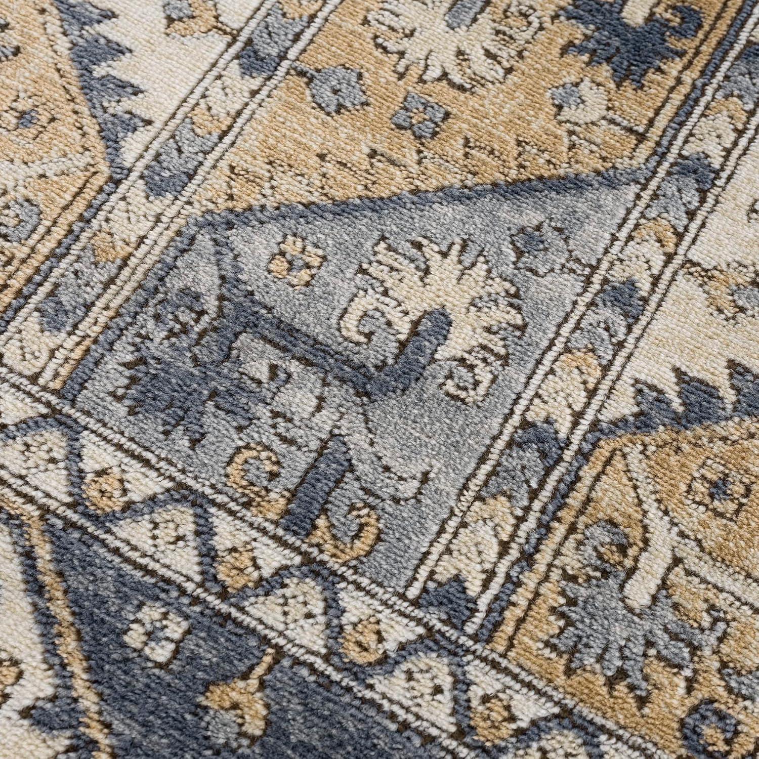 imageMadison Park Dakota Vienna Woven Turkish Area Rugs for Living Room Indoor Dining Accent Modern Home Dcor Ultra Soft Floor Carpets for Dining Room 711quotW x 10L Distressed Tiled BeigeDakota BlueCream