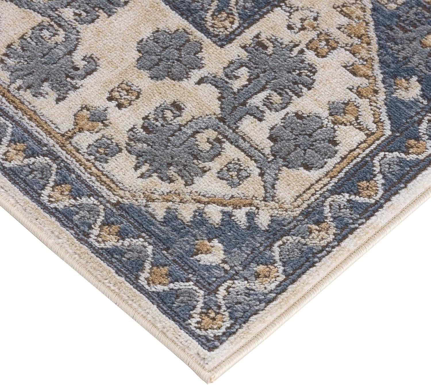imageMadison Park Dakota Vienna Woven Turkish Area Rugs for Living Room Indoor Dining Accent Modern Home Dcor Ultra Soft Floor Carpets for Dining Room 711quotW x 10L Distressed Tiled BeigeDakota BlueCream