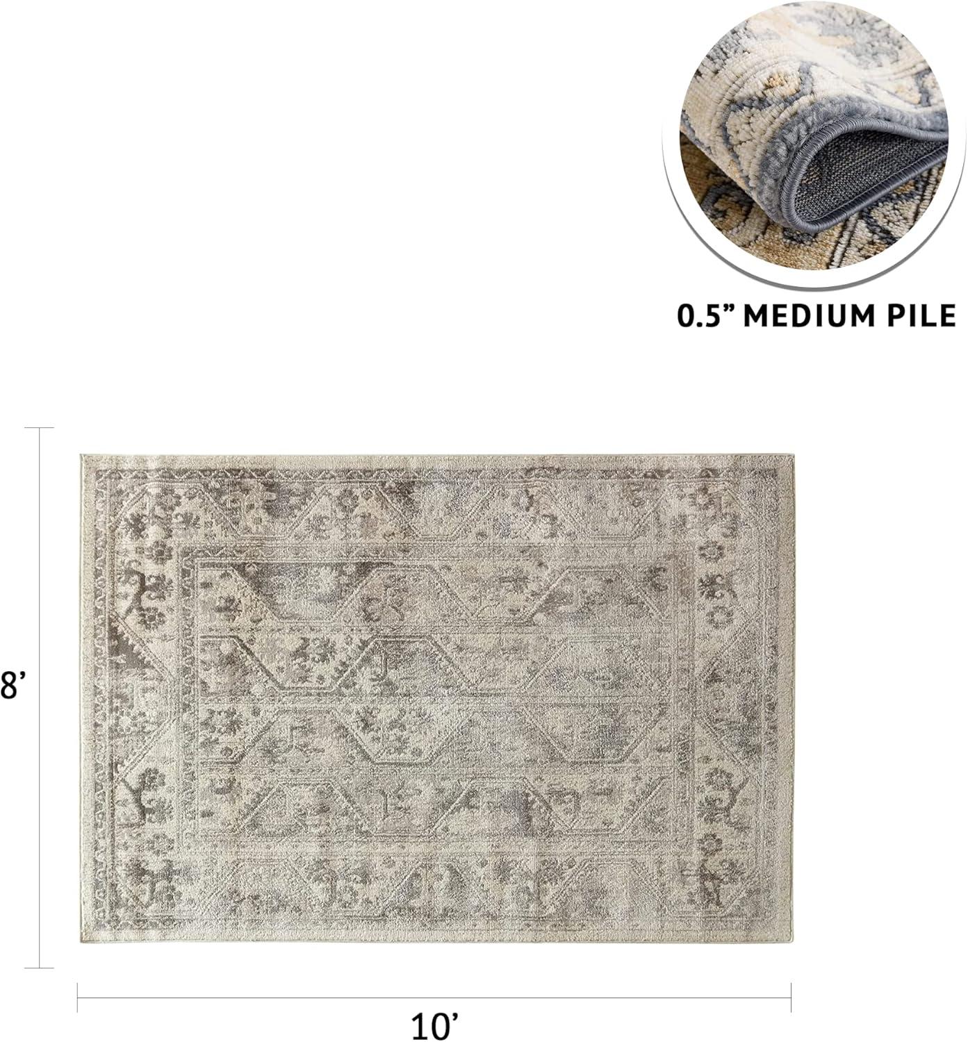 imageMadison Park Dakota Vienna Woven Turkish Area Rugs for Living Room Indoor Dining Accent Modern Home Dcor Ultra Soft Floor Carpets for Dining Room 711quotW x 10L Distressed Tiled BeigeDakota BeigeCream