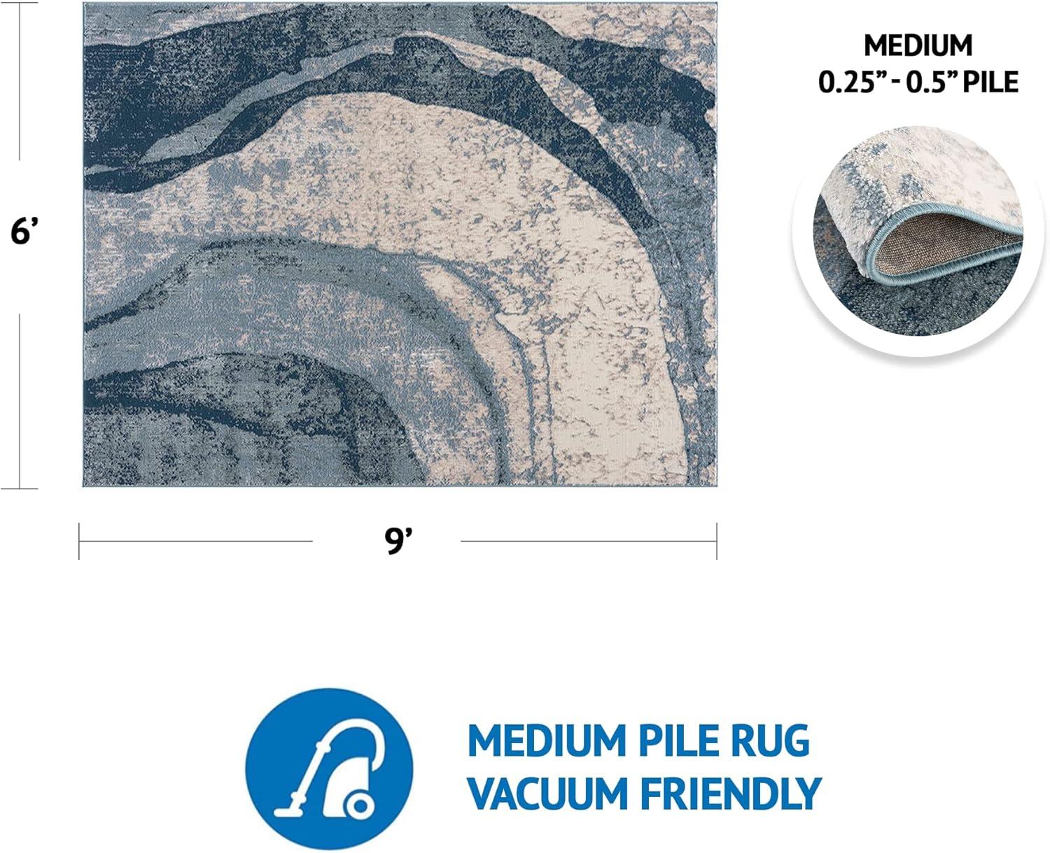 imageMadison Park Dakota Vienna Woven Turkish Area Rugs for Living Room Indoor Dining Accent Modern Home Dcor Ultra Soft Floor Carpets for Dining Room 711quotW x 10L Distressed Tiled BeigeGrace Blue