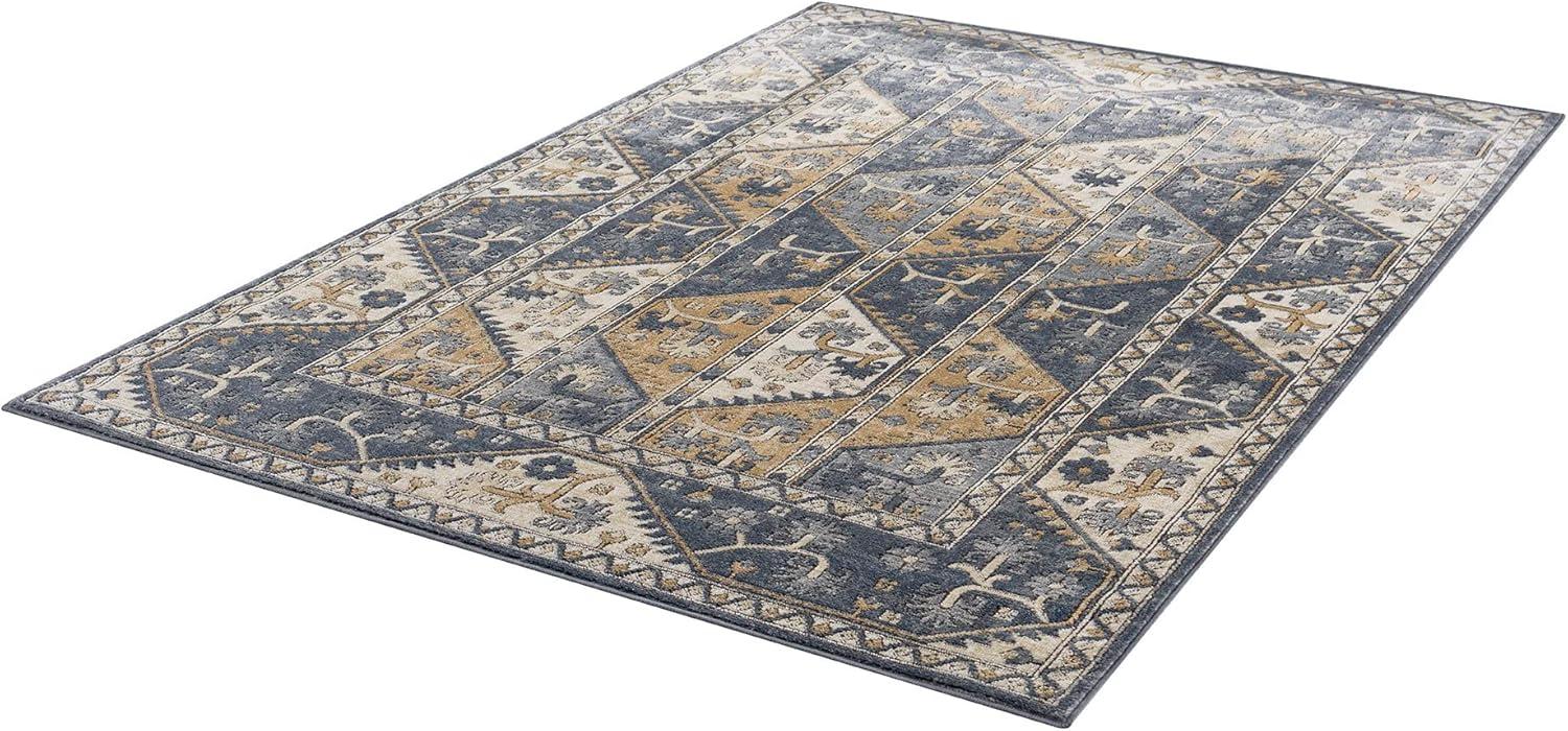 imageMadison Park Dakota Vienna Woven Turkish Area Rugs for Living Room Indoor Dining Accent Modern Home Dcor Ultra Soft Floor Carpets for Dining Room 711quotW x 10L Distressed Tiled BeigeDakota BlueCream