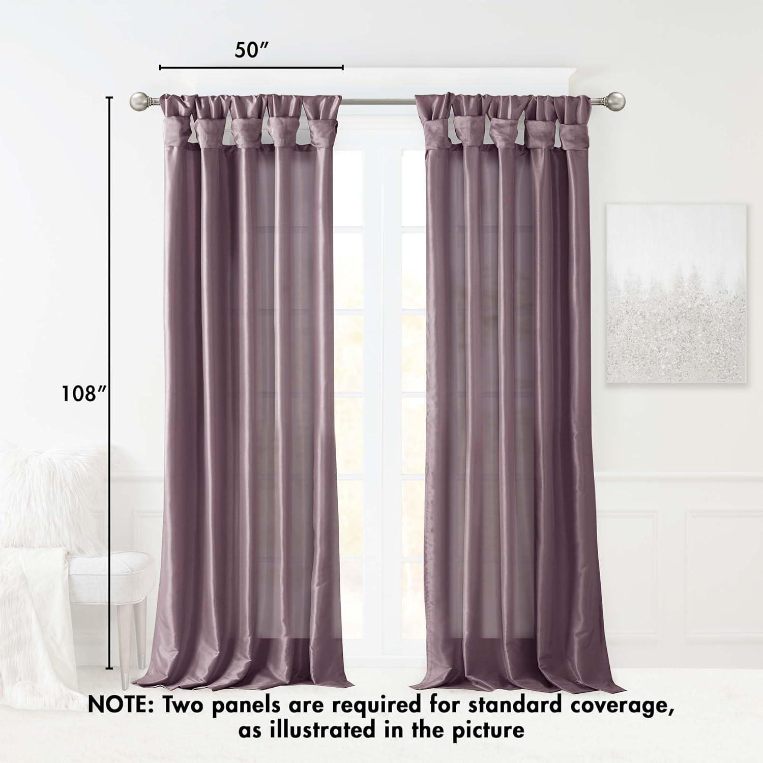imageMadison Park Emilia Faux Silk Valance DIY Twist Tab Top Finish with Beads Window Valance Curtain for Living Room Bedroom and Dorm 26quotL x 50quotW BlushPurple